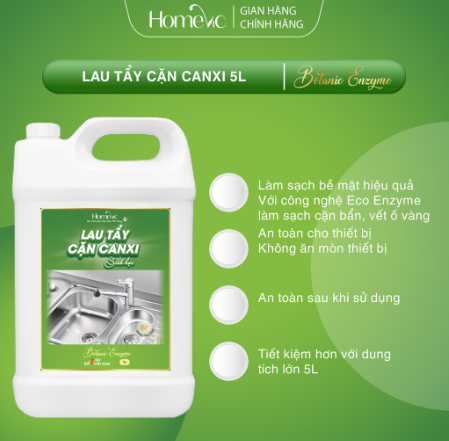 Lau tẩy cặn canxi sinh học Botanic Enzyme 5L